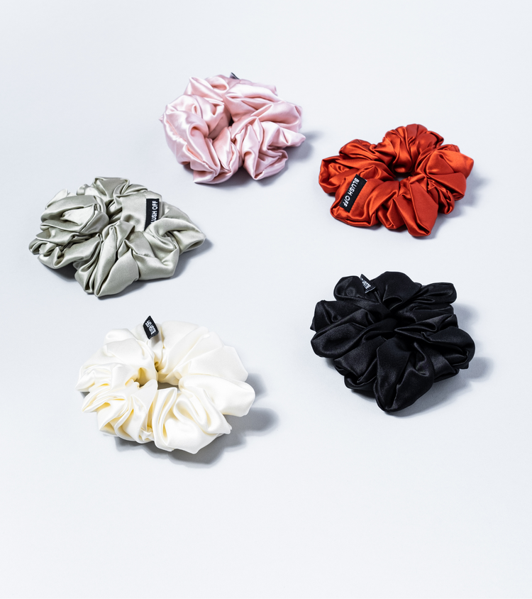 Large Silk Scrunchie - Blush Off - Eco Friendly Makeup Remover - FREE EXPRESS SHIPPING