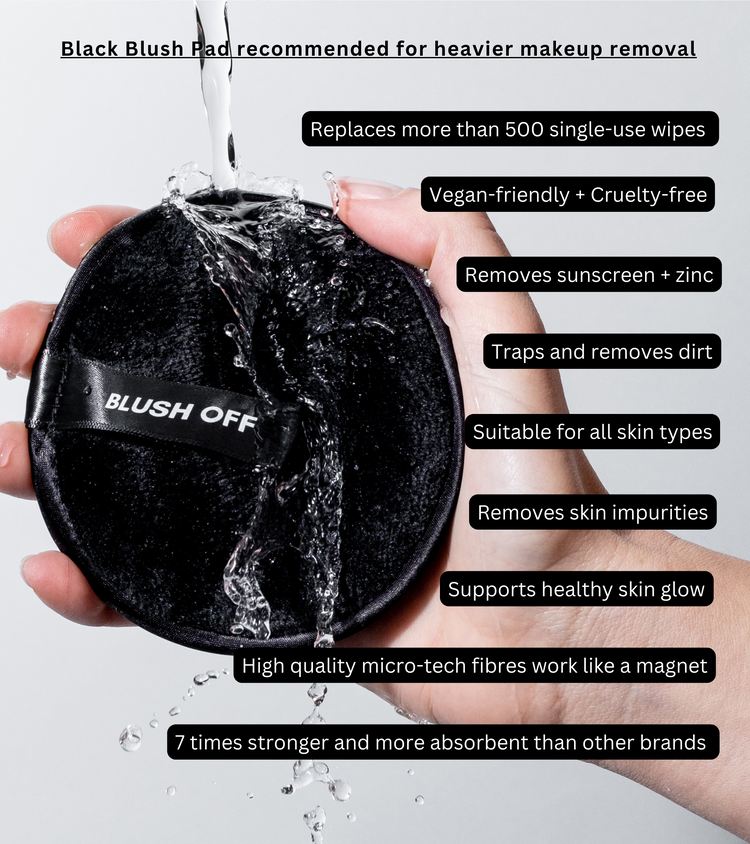 Blush Off washable makeup remover pad for reusable heavy makeup removal