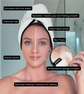 Woman removing makeup with a Blush Off reusable makeup remover pad and water