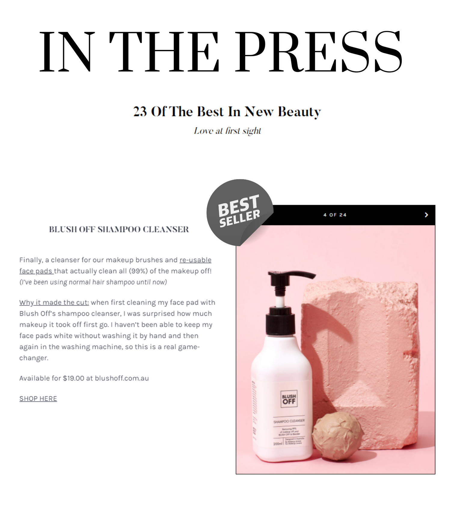 Shampoo Cleanser 200ml - Blush Off - Eco Friendly Makeup Remover - FREE EXPRESS SHIPPING  
